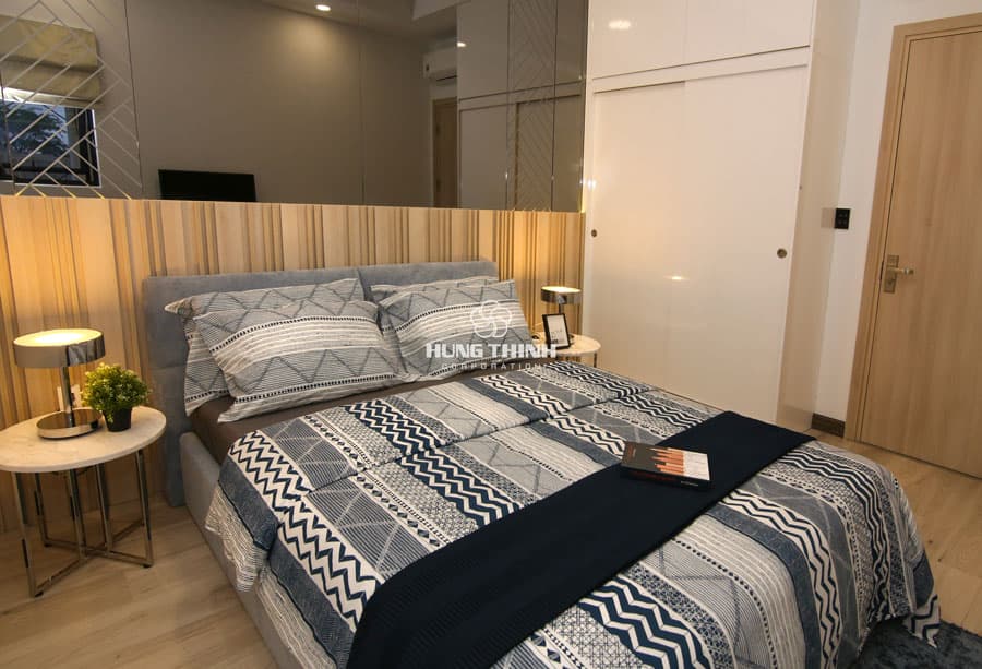 Không gian phòng ngủ căn hộ mẫu thực tế 2 Phòng Ngủ Tại Q7 Saigon Riverside Complex