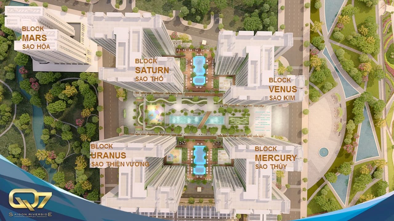 Mặt bằng thiết kế tổng thể Q7 Saigon Riverside Complex - Số 4 Đào Tri Quận 7